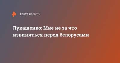 Александр Лукашенко - Лукашенко: Мне не за что извиняться перед белорусами - ren.tv - Белоруссия
