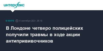 Sky News - В Лондоне четверо полицейских получили травмы в ходе акции антипрививочников - interfax.ru - Москва - Англия - Лондон - Великобритания