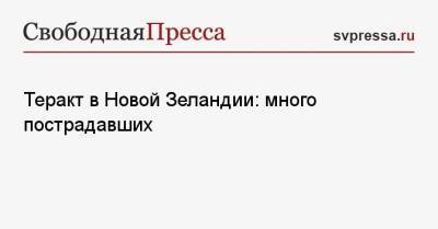 Теракт в Новой Зеландии: много пострадавших - svpressa.ru - Россия - Новая Зеландия - Пакистан