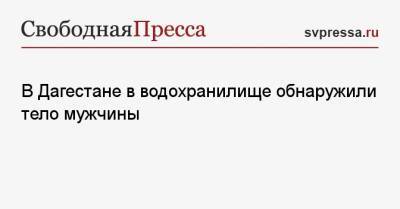 В Дагестане в водохранилище обнаружили тело мужчины - svpressa.ru - Москва - Россия - США - респ. Дагестан - шт.Нью-Джерси