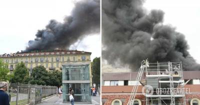 Пожар в Турине: горит историческое здание - есть пострадавшие, людей эвакуировали. Фото и видео - obozrevatel.com - Киев - Италия - Турин