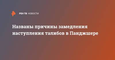 Названы причины замедления наступления талибов в Панджшере - ren.tv - Россия - Афганистан