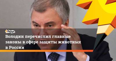 Вячеслав Володин - Володин перечислил главные законы в сфере защиты животных в России - ridus.ru - Россия
