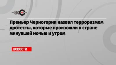 Премьер Черногории назвал терроризмом протесты, которые произошли в стране минувшей ночью и утром - echo.msk.ru - Сербия - Черногория