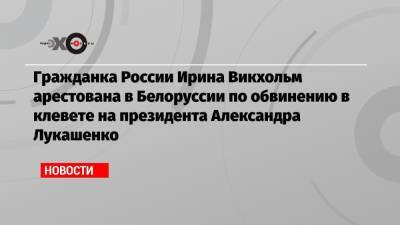 Александр Лукашенко - Гражданка России Ирина Викхольм арестована в Белоруссии по обвинению в клевете на президента Александра Лукашенко - echo.msk.ru - Россия - Белоруссия