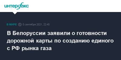 Николай Снопков - В Белоруссии заявили о готовности дорожной карты по созданию единого с РФ рынка газа - interfax.ru - Москва - Россия - Белоруссия