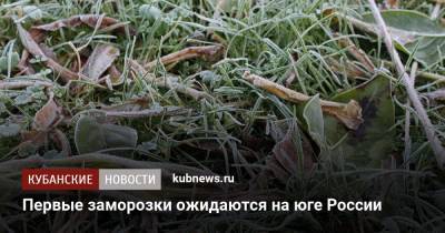 Первые заморозки ожидаются на юге России - kubnews.ru - Россия - Краснодарский край - Ростовская обл.