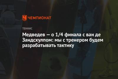 Даниил Медведев - Диего Шварцман - Медведев — о 1/4 финала с ван де Зандсхулпом: мы с тренером будем разрабатывать тактику - championat.com - Россия - США - Нью-Йорк - Голландия - Аргентина