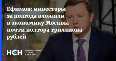 Владимир Ефимов - Ефимов: инвесторы за полгода вложили в экономику Москвы почти полтора триллиона рублей - nsn.fm - Москва