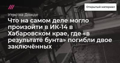 Что на самом деле могло произойти в ИК-14 в Хабаровском крае, где «в результате бунта» погибли двое заключённых - tvrain.ru - Россия - Хабаровский край - Русь