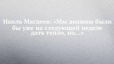 Наиль Магдеев - Наиль Магдеев: «Мы должны были бы уже на следующей неделе дать тепло, но…» - chelny-izvest.ru - Набережные Челны