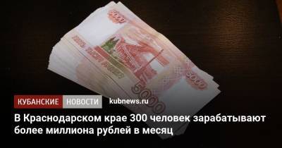 В Краснодарском крае 300 человек зарабатывают более миллиона рублей в месяц - kubnews.ru - Москва - Россия - Санкт-Петербург - Краснодарский край