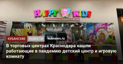 В торговых центрах Краснодара нашли работающие в пандемию детский центр и игровую комнату - kubnews.ru - Краснодарский край - Краснодар