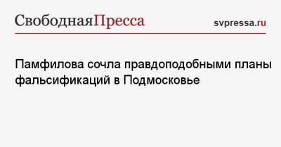 Элла Памфилова - Памфилова сочла правдоподобными планы фальсификаций в Подмосковье - svpressa.ru - Россия - Московская обл.