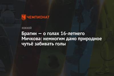 Валерий Брагин - Матвей Мичков - Брагин — о голах 16-летнего Мичкова: немногим дано природное чутьё забивать голы - championat.com