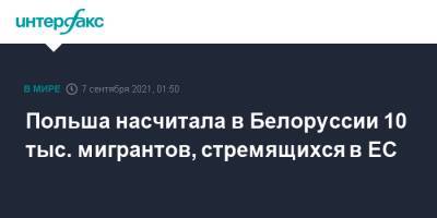 Польша насчитала в Белоруссии 10 тыс. мигрантов, стремящихся в ЕС - interfax.ru - Москва - Белоруссия - Польша - Прага
