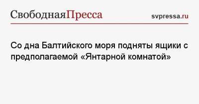 Со дна Балтийского моря подняты ящики с предполагаемой «Янтарной комнатой» - svpressa.ru - Германия - Польша - Калининград