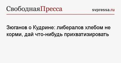 Геннадий Зюганов - Алексей Кудрин - Зюганов о Кудрине: либералов хлебом не корми, дай что-нибудь прихватизировать - svpressa.ru - Россия