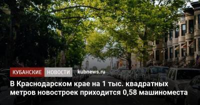 В Краснодарском крае на 1 тыс. квадратных метров новостроек приходится 0,58 машиноместа - kubnews.ru - Москва - Россия - Ленинградская обл. - Краснодарский край - Казань - Самарская обл. - Строительство