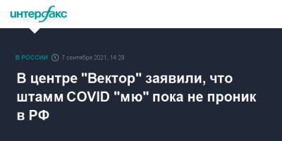 В центре "Вектор" заявили, что штамм COVID "мю" пока не проник в РФ - interfax.ru - Москва - Россия