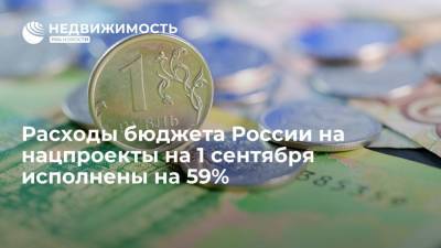 Расходы бюджета РФ на нацпроекты на 1 сентября исполнены на 58,9% от плана на год - realty.ria.ru - Москва - Россия - Строительство