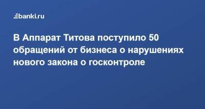 Борис Титов - В Аппарат Титова поступило 50 обращений от бизнеса о нарушениях нового закона о госконтроле - smartmoney.one - Россия