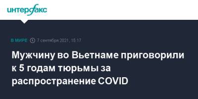 Мужчину во Вьетнаме приговорили к 5 годам тюрьмы за распространение COVID - interfax.ru - Москва - Вьетнам - Хошимин