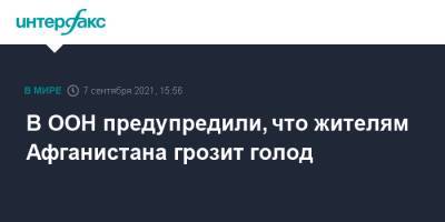 В ООН предупредили, что жителям Афганистана грозит голод - interfax.ru - Москва - Афганистан