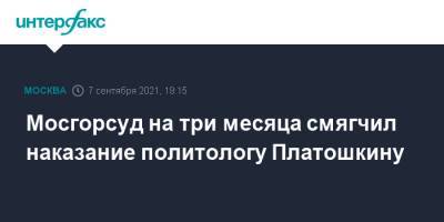 Николай Платошкин - Мосгорсуд на три месяца смягчил наказание политологу Платошкину - interfax.ru - Москва - Россия