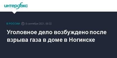 Ольга Врадий - Уголовное дело возбуждено после взрыва газа в доме в Ногинске - interfax.ru - Москва - Московская обл. - Ногинск