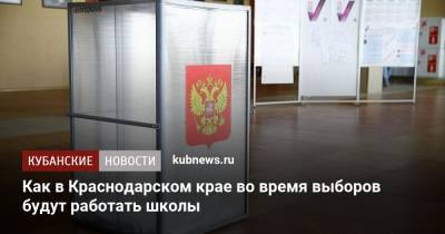 Как в Краснодарском крае во время выборов будут работать школы - kubnews.ru - Краснодарский край