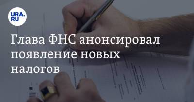 Даниил Егоров - Глава ФНС анонсировал появление новых налогов - ura.news - Россия