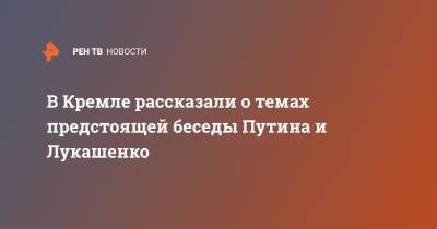 Владимир Путин - Дмитрий Песков - Александр Лукашенко - В Кремле рассказали о темах предстоящей беседы Путина и Лукашенко - ren.tv - Россия - Крым - Афганистан