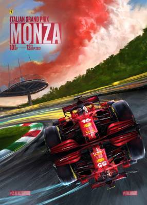 Карлос Сайнс - Шарль Леклер - В Ferrari представили постер, посвящённый гонке в Монце - f1news.ru - Италия
