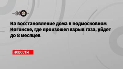 На восстановление дома в подмосковном Ногинске, где произошел взрыв газа, уйдет до 8 месяцев - echo.msk.ru - Московская обл. - Ногинск