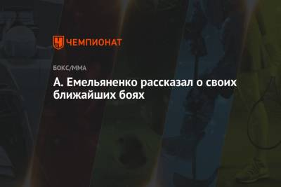 Александр Емельяненко - Артем Тарасов - А. Емельяненко рассказал о своих ближайших боях - championat.com - Россия