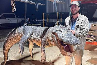 Мужчина впервые поохотился на аллигатора и поймал 360-килограммовую добычу - lenta.ru - США - Колумбия - штат Миссисипи