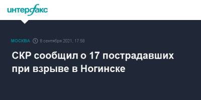 СКР сообщил о 17 пострадавших при взрыве в Ногинске - interfax.ru - Москва - Московская обл. - Ногинск