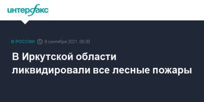 В Иркутской области ликвидировали все лесные пожары - interfax.ru - Москва - Иркутская обл.