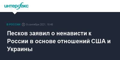 Владимир Зеленский - Дмитрий Песков - Песков заявил о ненависти к России в основе отношений США и Украины - interfax.ru - Москва - Россия - США - Украина - Киев