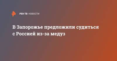 Александр Старух - В Запорожье предложили судиться с Россией из-за медуз - ren.tv - Россия - Украина - Запорожская обл. - Запорожье - Азовское Море