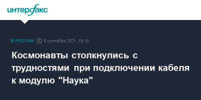 Олег Новицкий - Космонавты столкнулись с трудностями при подключении кабеля к модулю "Наука" - interfax.ru - Москва