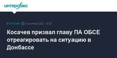 Константин Косачев - Косачев призвал главу ПА ОБСЕ отреагировать на ситуацию в Донбассе - interfax.ru - Москва - Украина