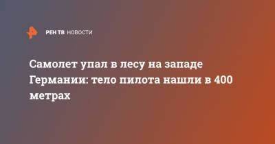 Самолет упал в лесу на западе Германии: тело пилота нашли в 400 метрах - ren.tv - Германия