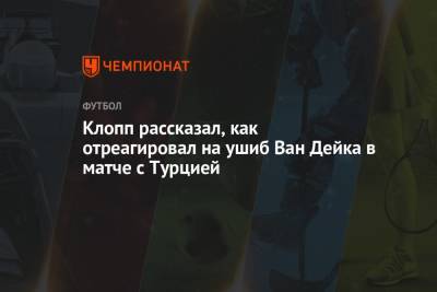 Юрген Клопп - Вирджил Ван-Дейк - Пикфорд Джордан - Клопп рассказал, как отреагировал на ушиб Ван Дейка в матче с Турцией - championat.com - Турция - Голландия