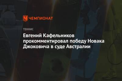 Андрей Панков - Евгений Кафельников - Мира Новак - Евгений Кафельников прокомментировал победу Новака Джоковича в суде Австралии - championat.com - Австралия
