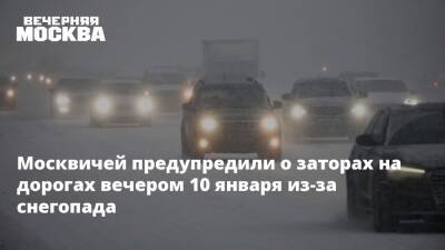 Москвичей предупредили о заторах на дорогах вечером 10 января из-за снегопада - vm.ru - Москва - Россия