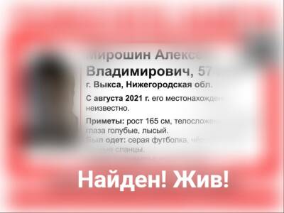 Пропавший в Выксе полгода назад мужчина найден живым - vgoroden.ru - Нижний Новгород