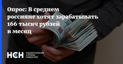 Опрос: В среднем россияне хотят зарабатывать 166 тысяч рублей в месяц - nsn.fm - Россия