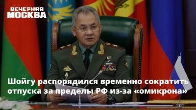Сергей Шойгу - Шойгу распорядился временно сократить отпуска за пределы РФ из-за «омикрона» - vm.ru - Россия